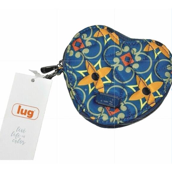 Lug Heart Pouch Coin Pouch Tiles Quilted New W/ Tag - Picture 1 of 3